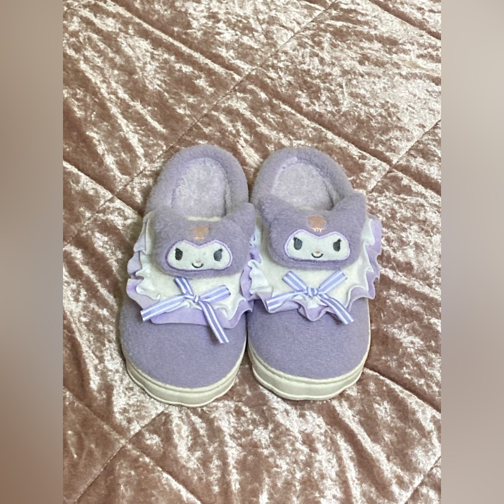 New Sanrio Kuromi Cozy Plush Slippers